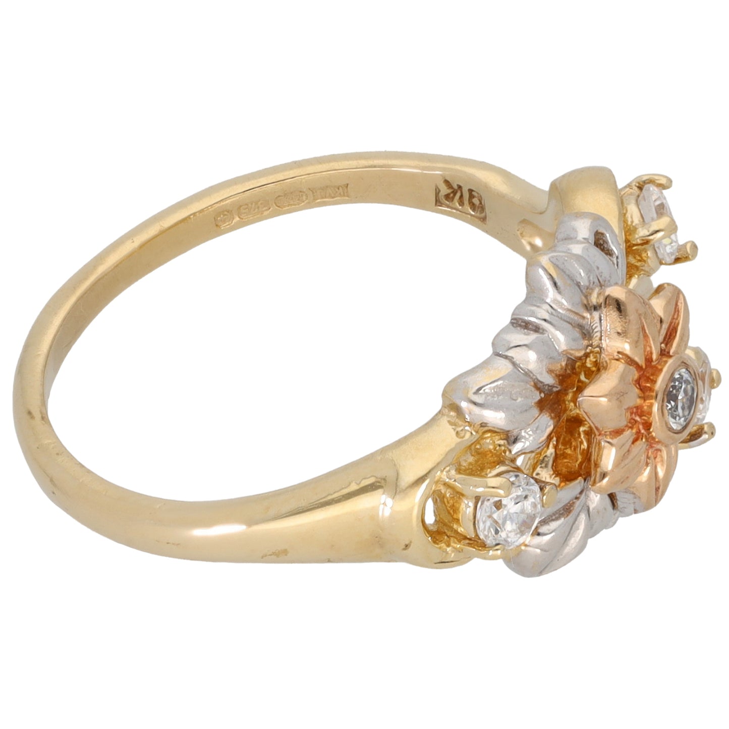 9ct Gold Cubic Zirconia Dress/Cocktail Ring Size N