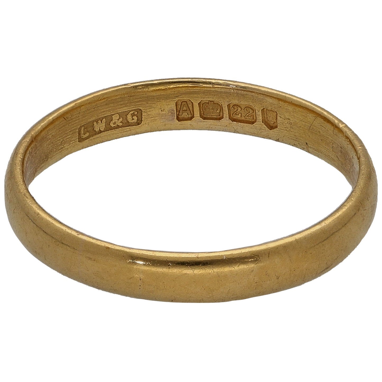 22ct Gold Plain Wedding Ring Size K
