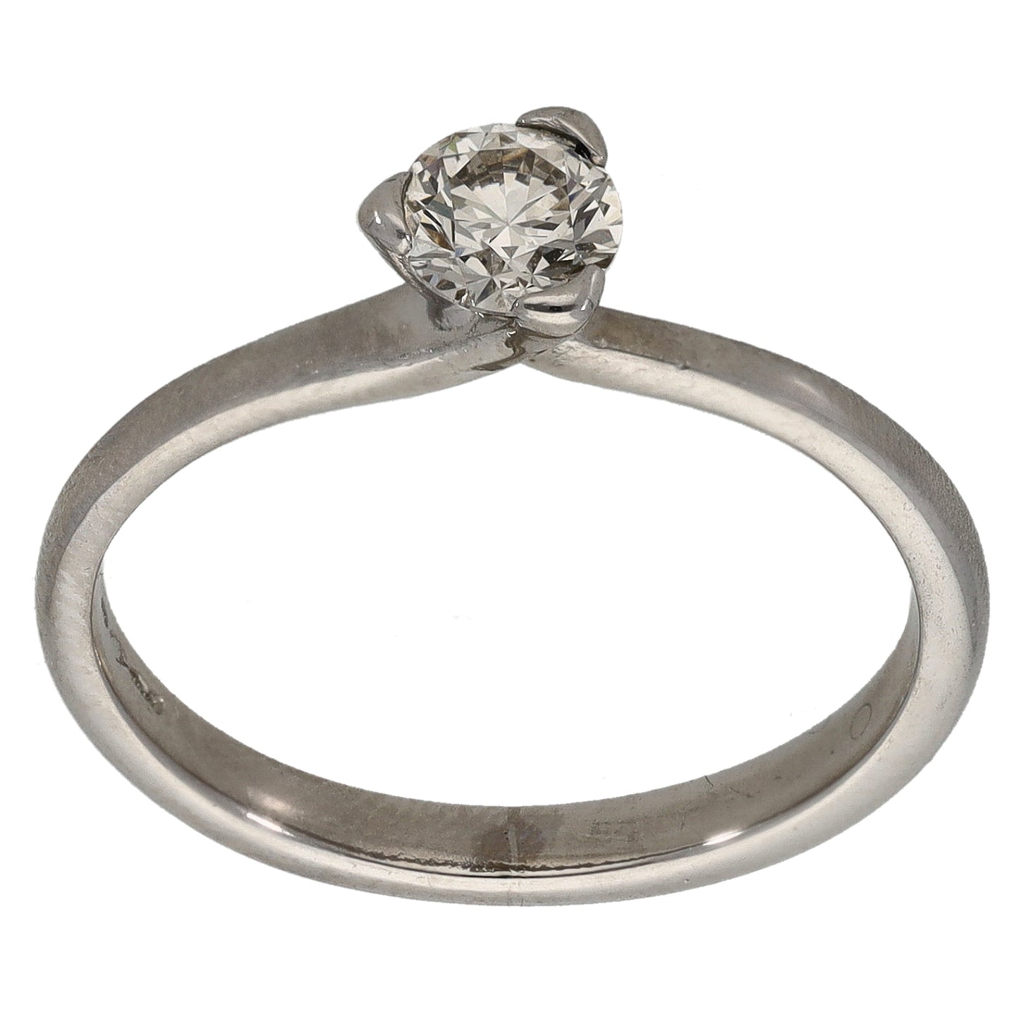 Platinum 0.47ct Diamond Solitaire Ring Size R