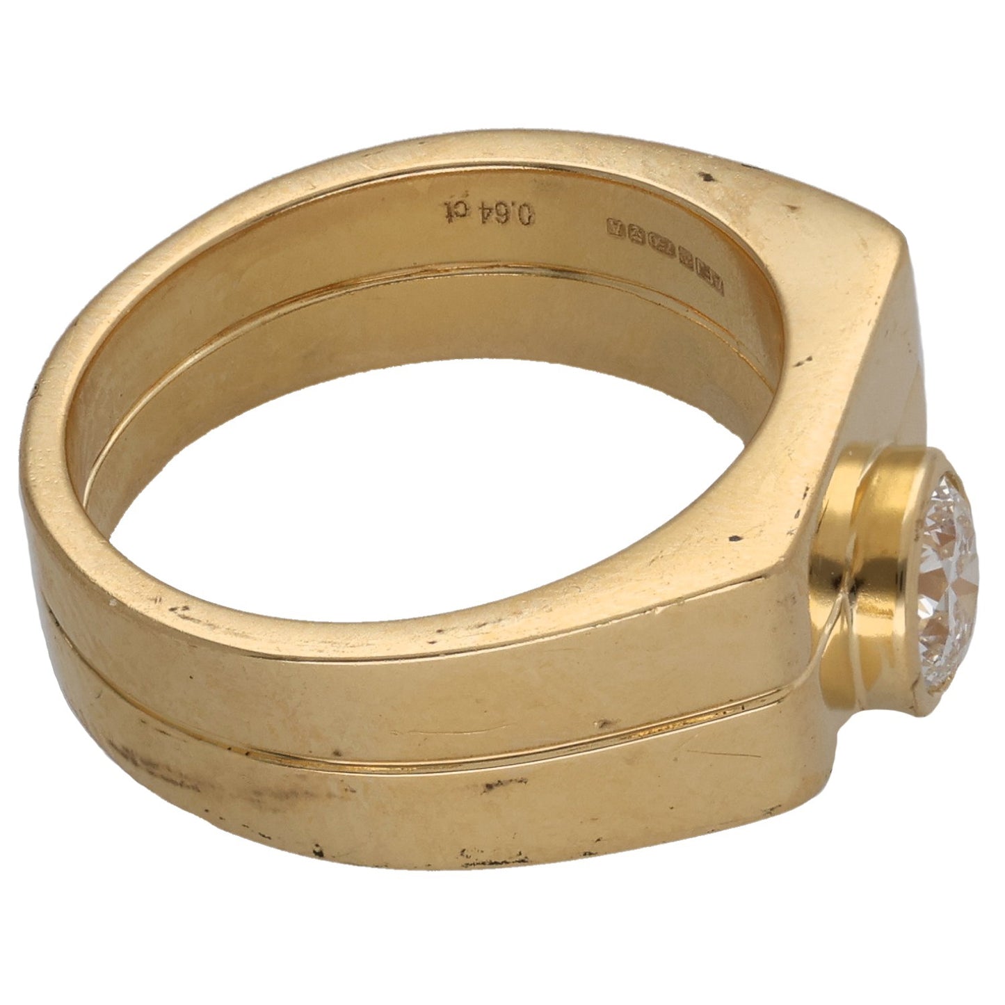 18ct Gold 0.64ct Diamond Solitaire Ring Size M