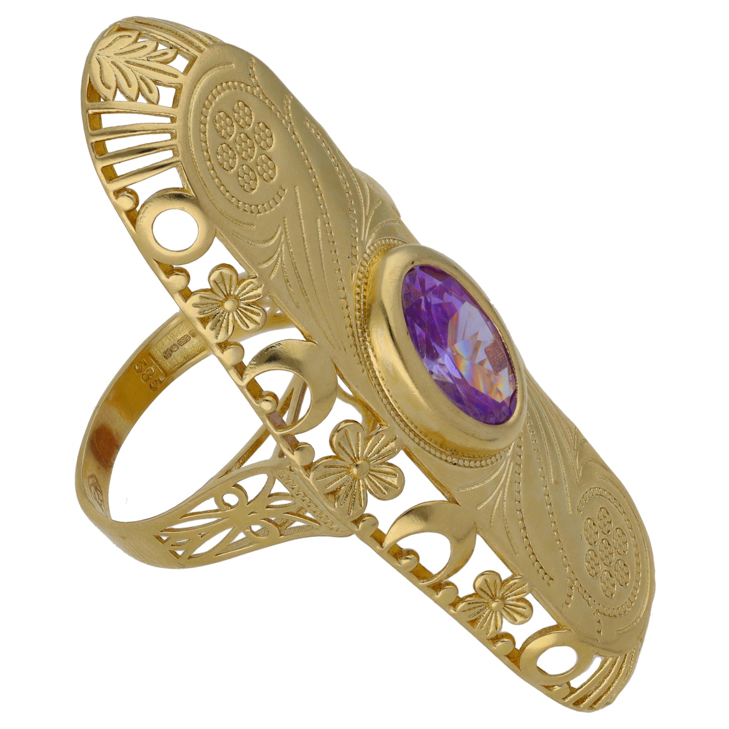 14ct Gold Imitation Dress/Cocktail Ring Size S