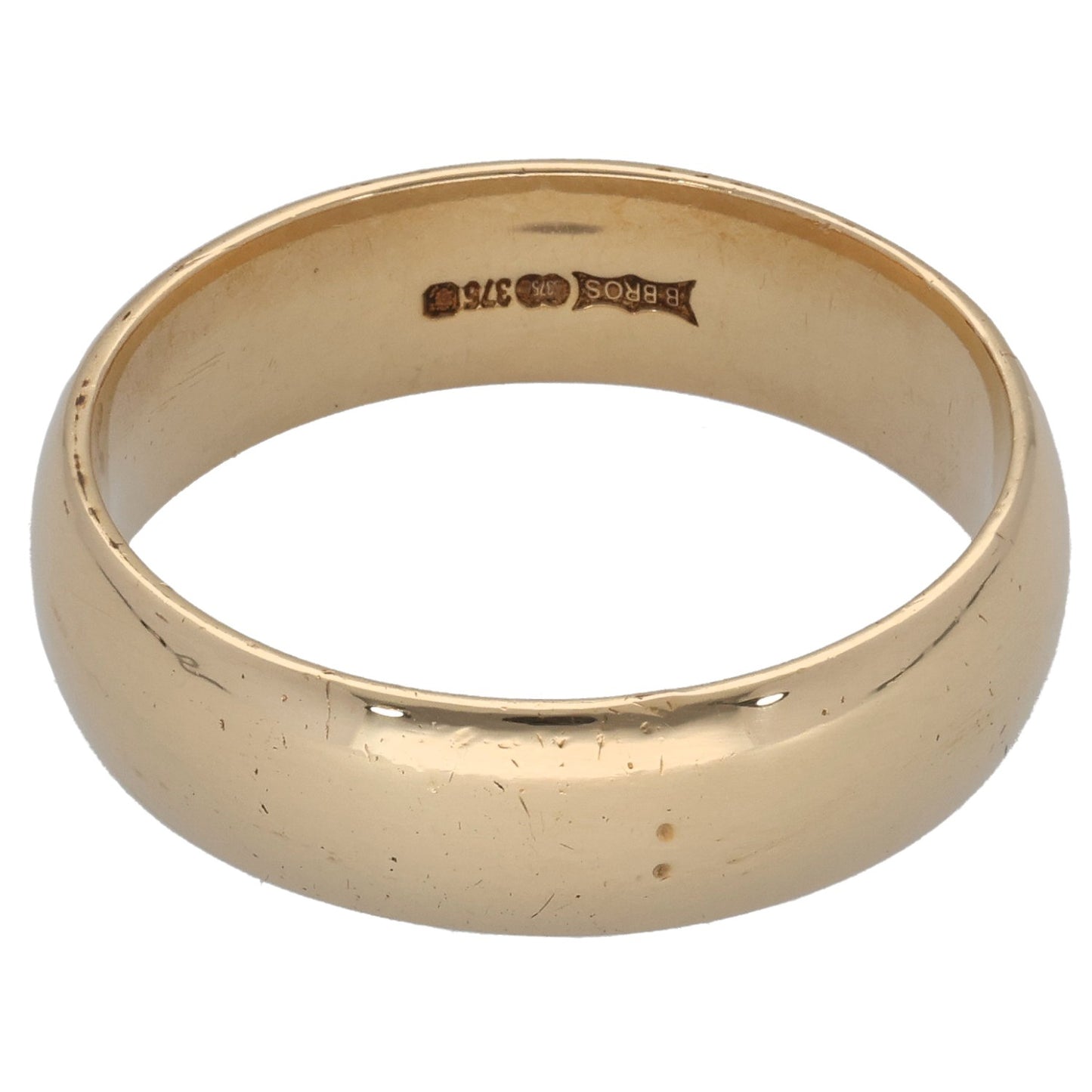 9ct Gold Plain Wedding Ring Size T