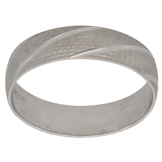 18ct White Gold Patterned Wedding Ring Size Z