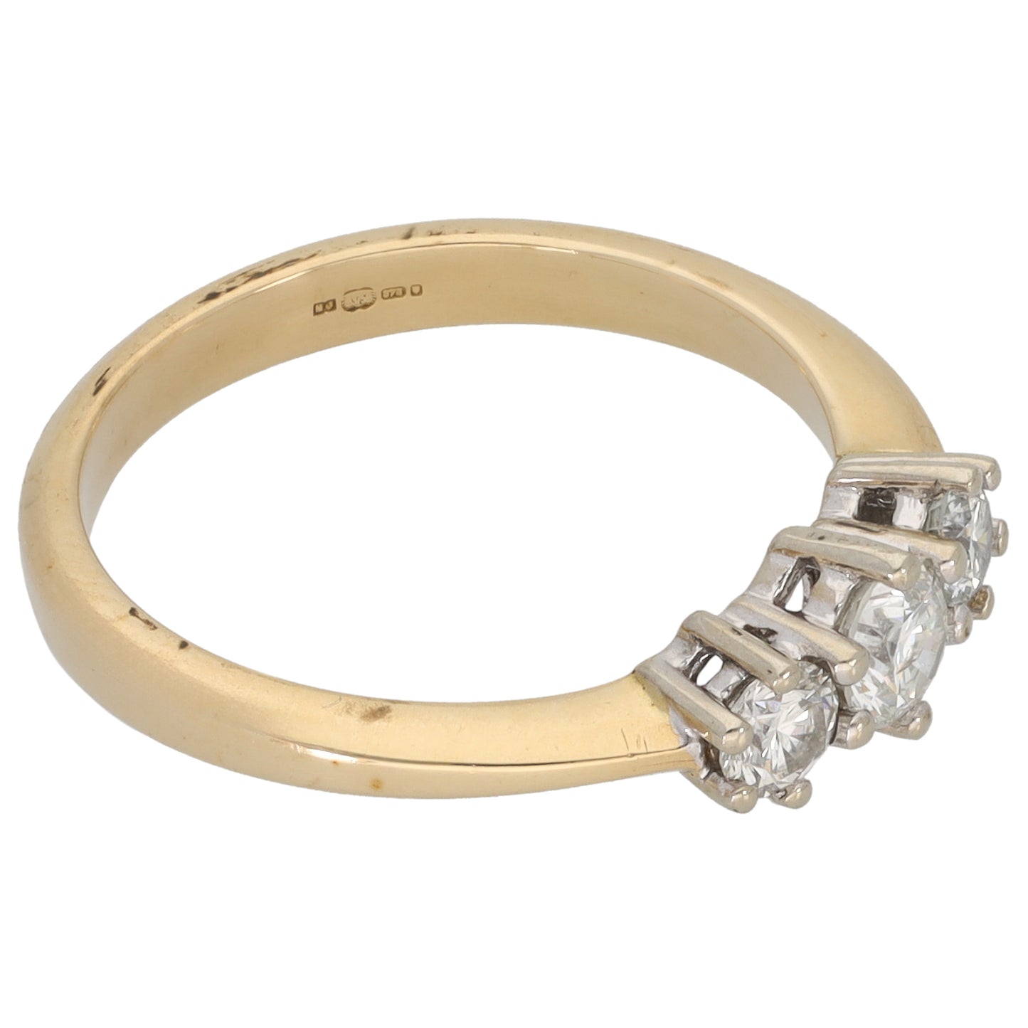 9ct Gold 0.14ct Diamond Trilogy Ring Size M