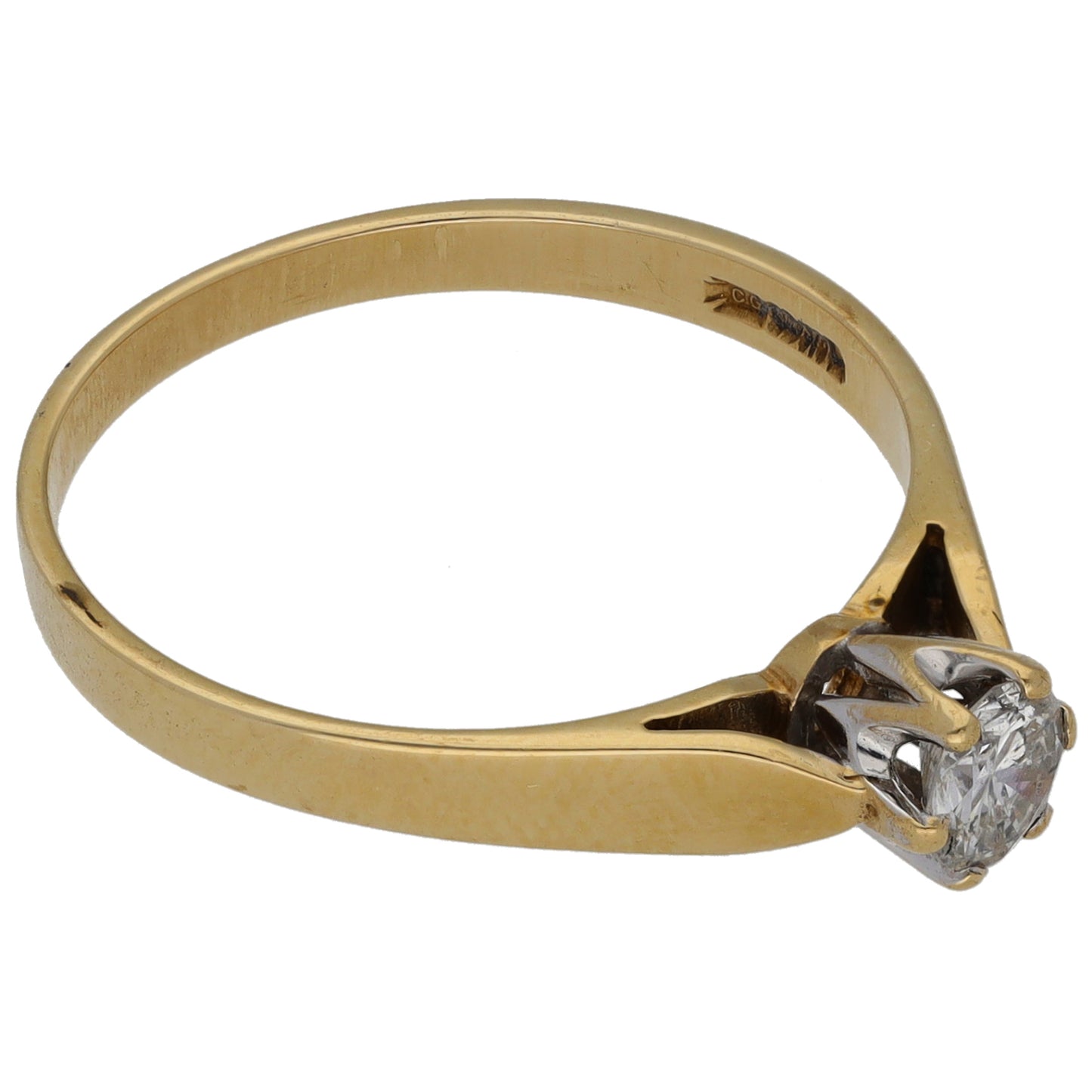 9ct Gold 0.25ct Diamond Solitaire Ring Size N