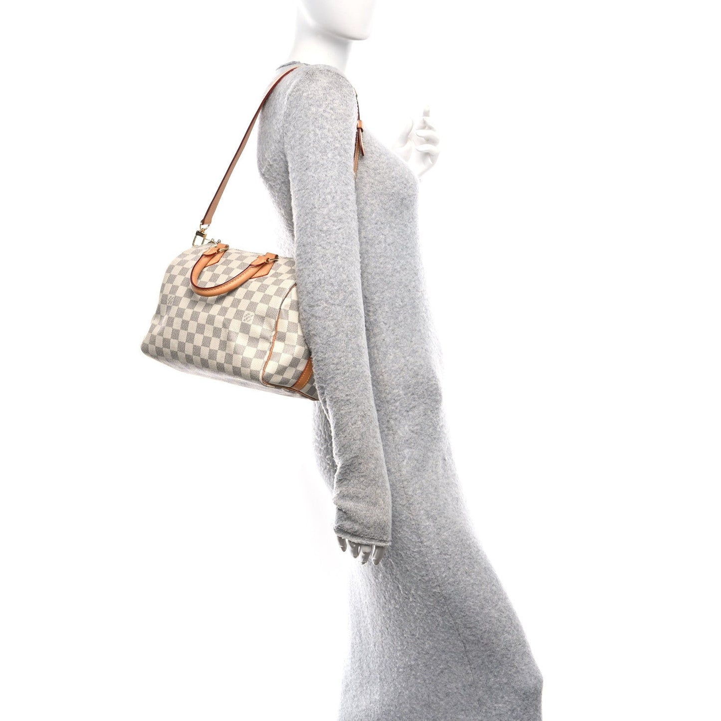 Louis Vuitton Damier Azur Speedy Bandouliere 25 Bag - Off White & Blue