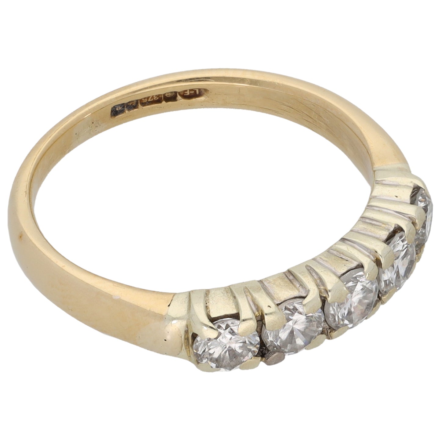 9ct Gold 0.60ct Diamond Half Eternity Ring Size L