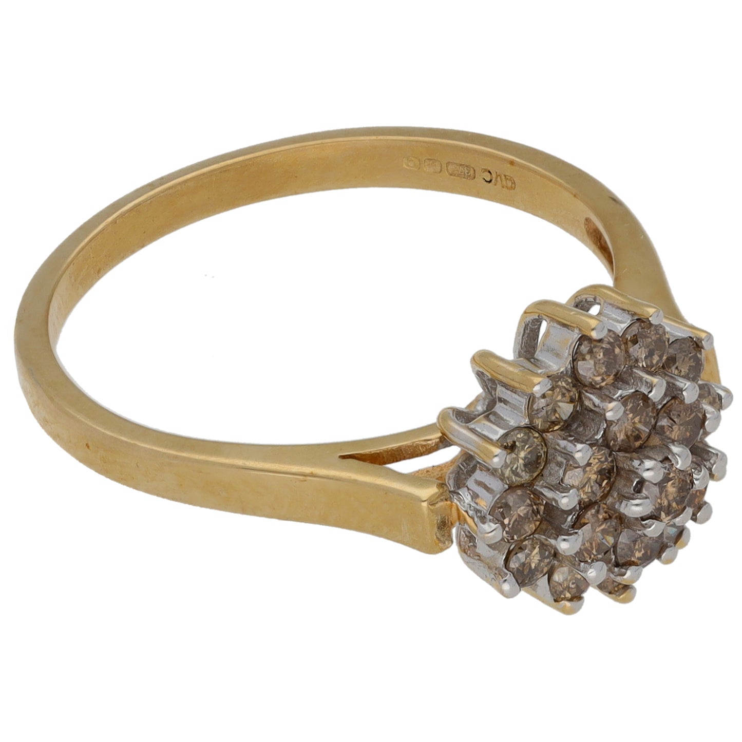 9ct Gold 0.57ct Diamond Cluster Ring Size O