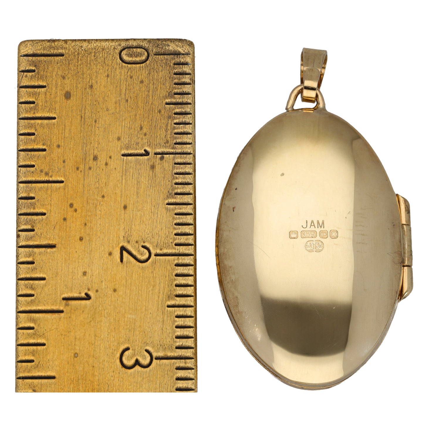 9ct Gold Patterned Locket Pendant