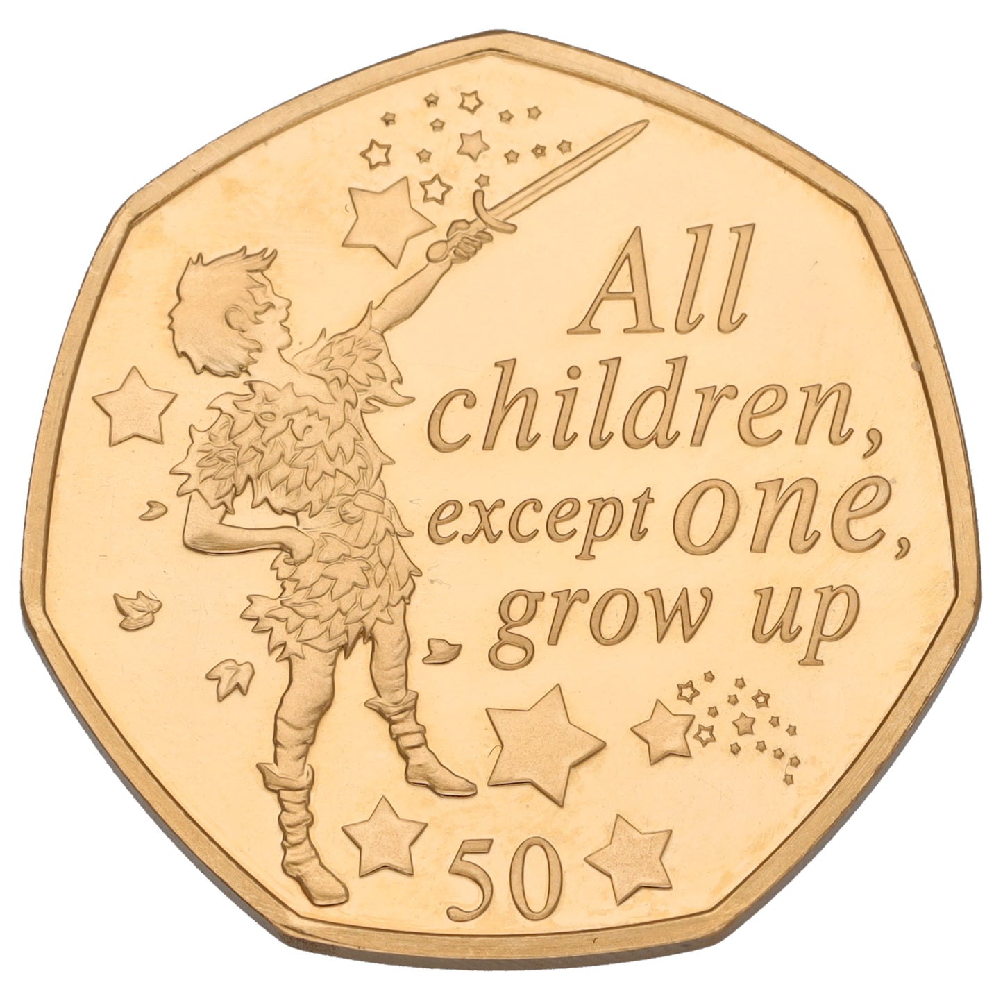 22ct Gold All Children, Except One Grow Up 50 Pence Coin 2019