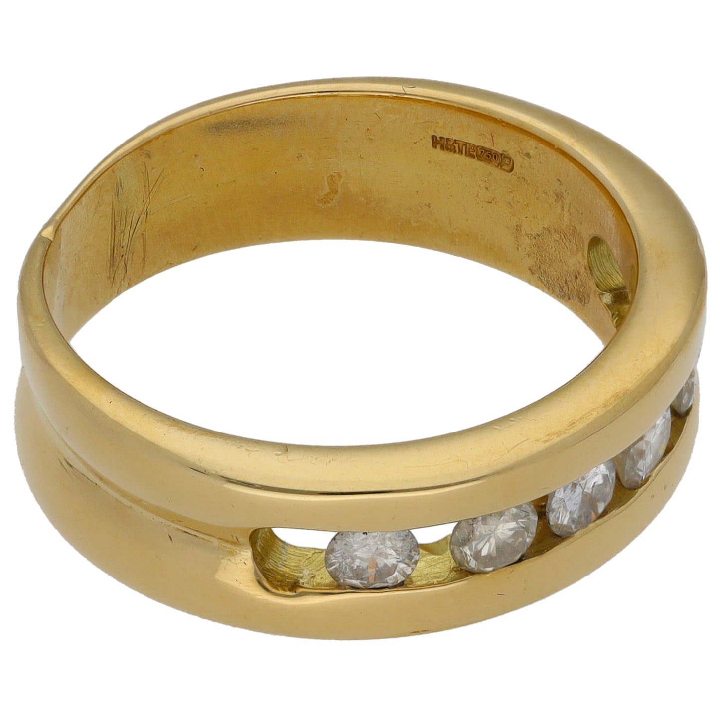 18ct Gold 0.54ct Diamond Half Eternity Ring Size P