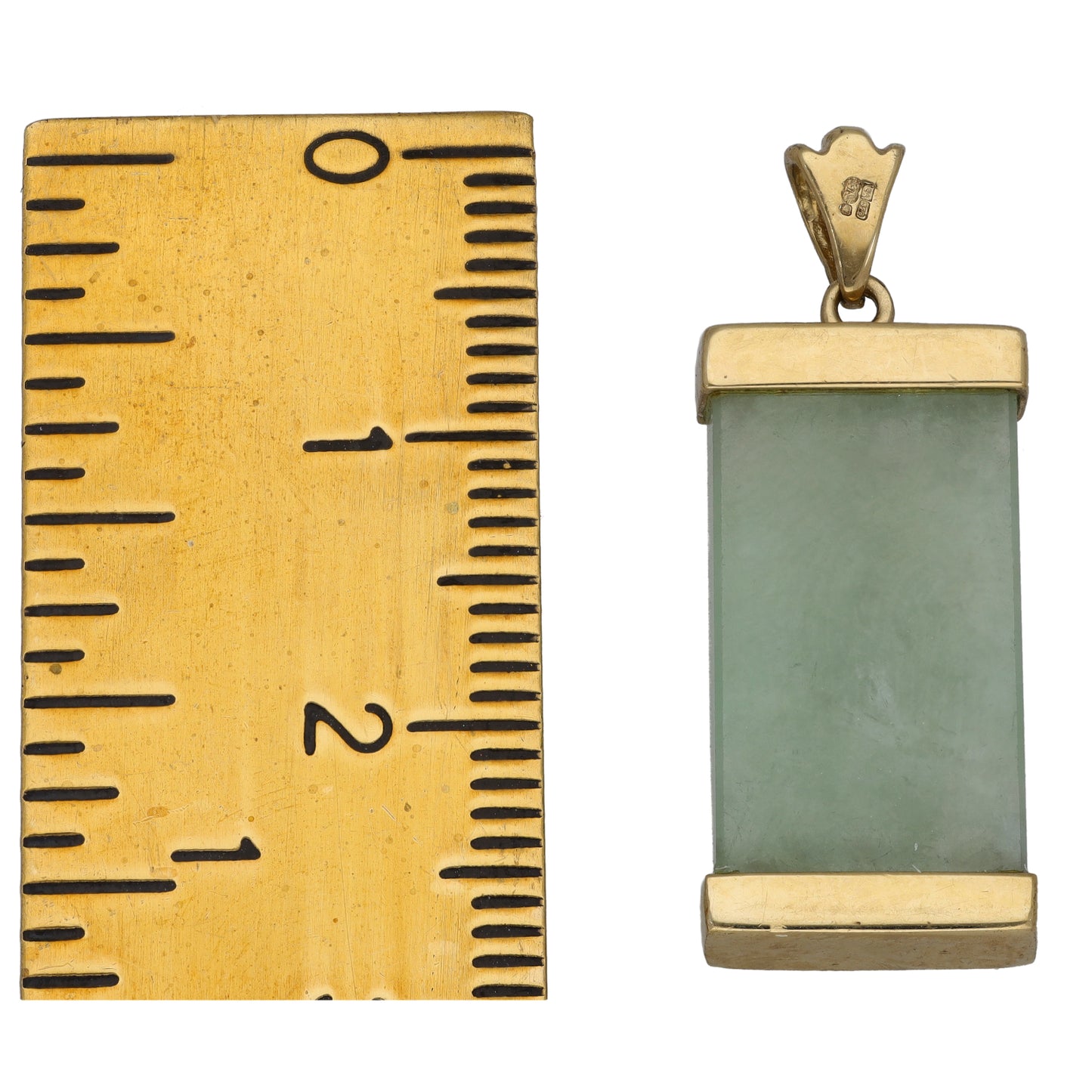 9ct Gold Jade Alternative Pendant