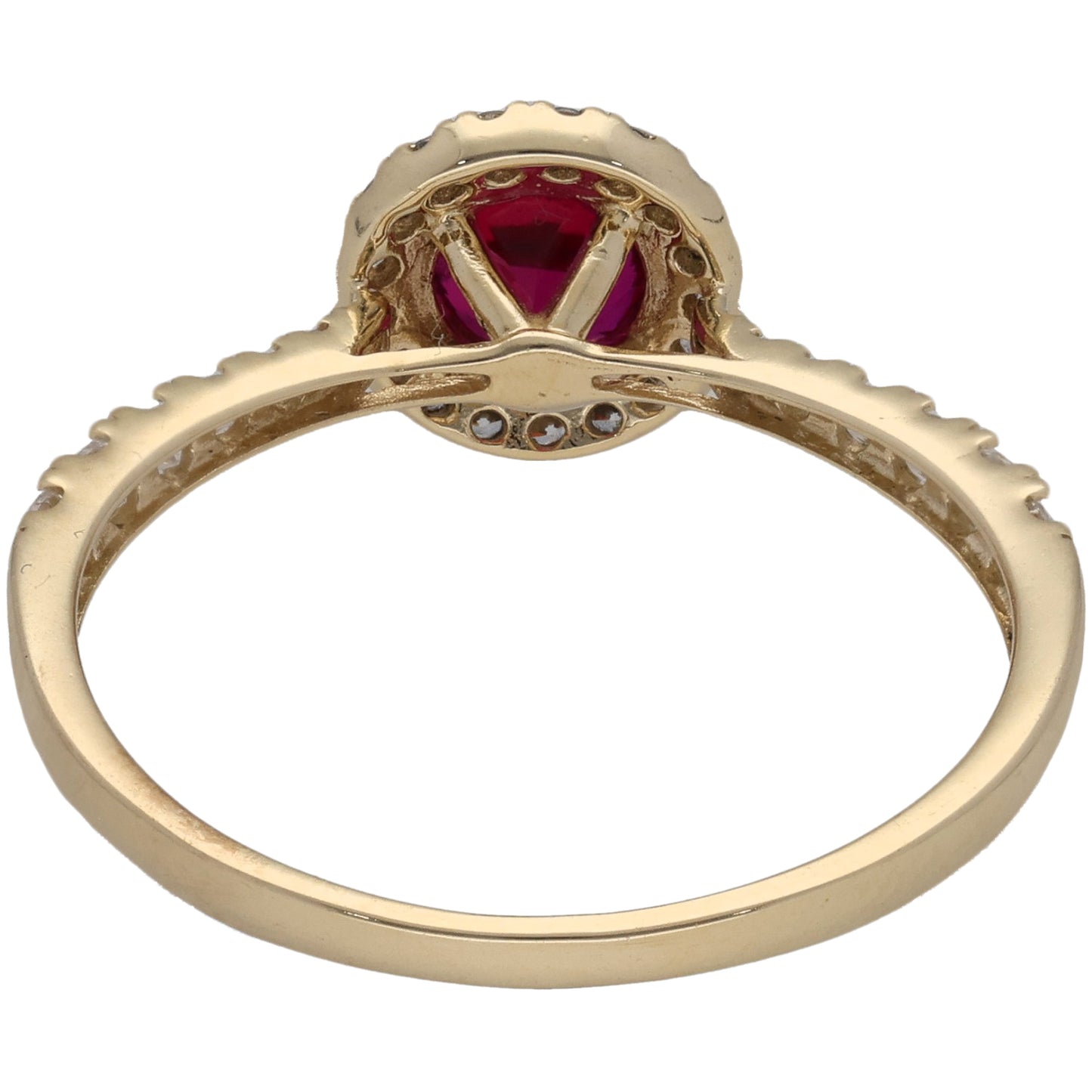 9ct Gold Imitation Gems Halo Ring Size T