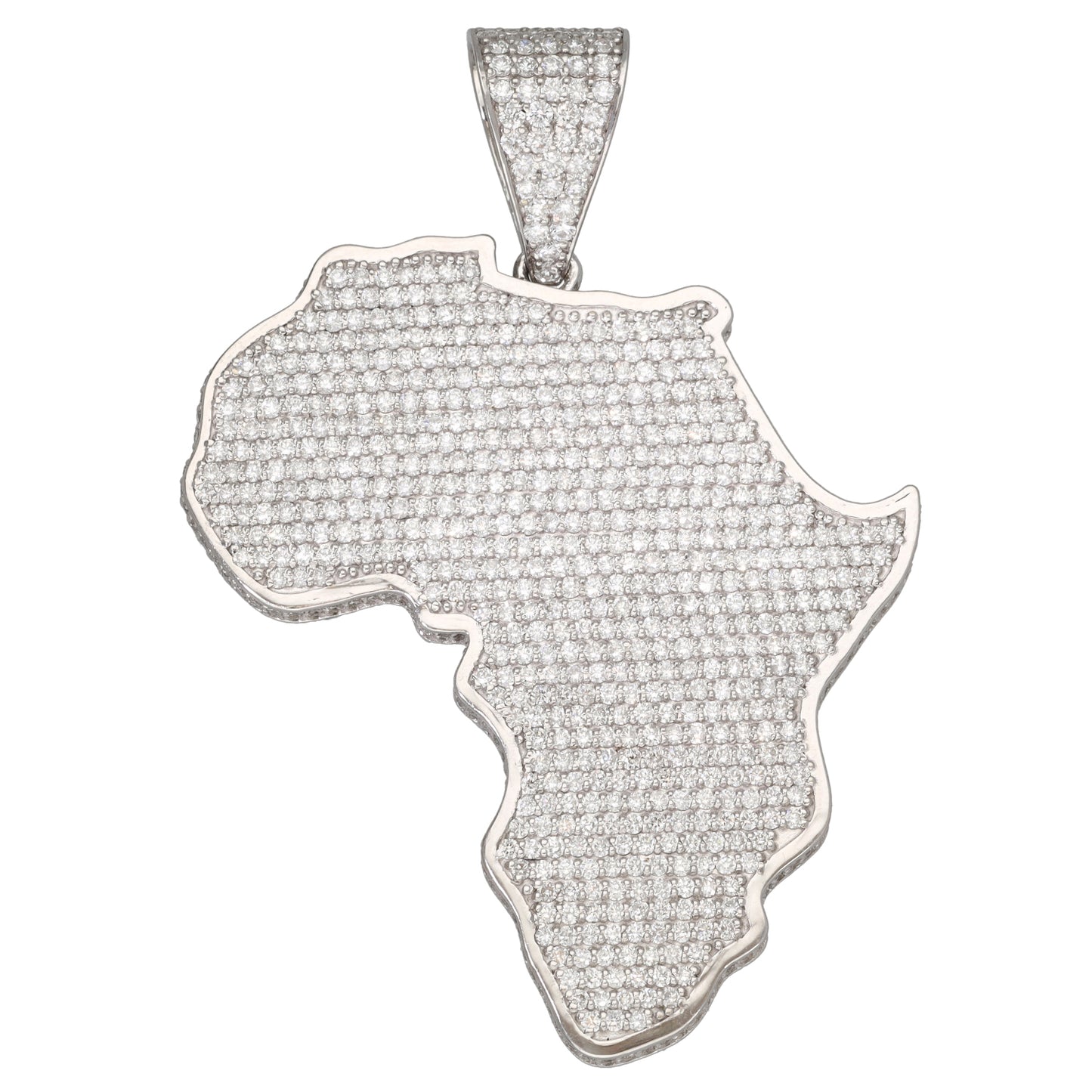 18ct White Gold 9.07ct Diamond Africa Pendant