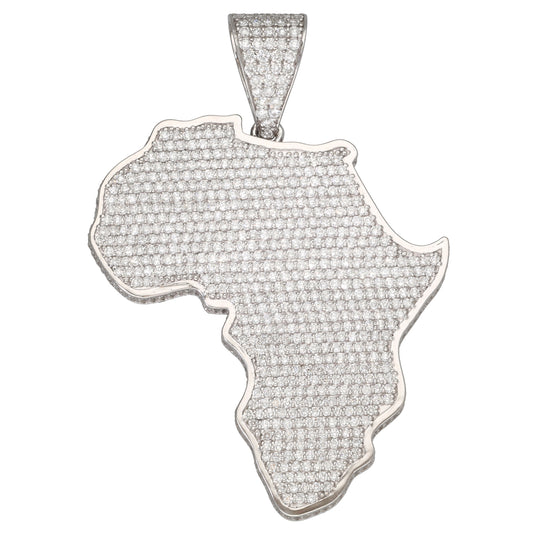 18ct White Gold 9.07ct Diamond Africa Pendant
