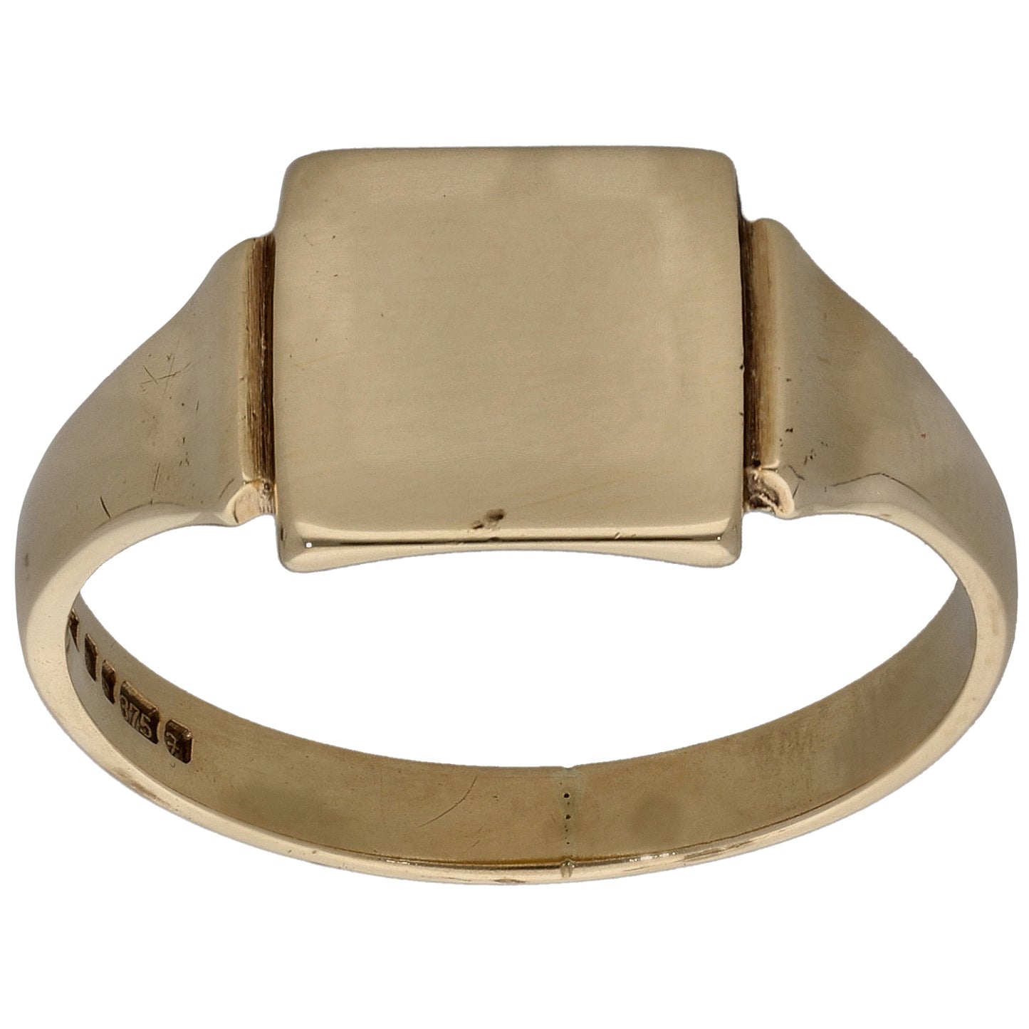 9ct Gold Plain Signet Ring Size X