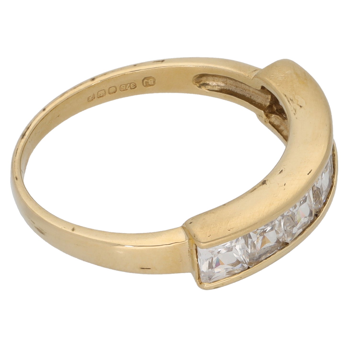 9ct Gold Cubic Zirconia Half Eternity Ring Size M