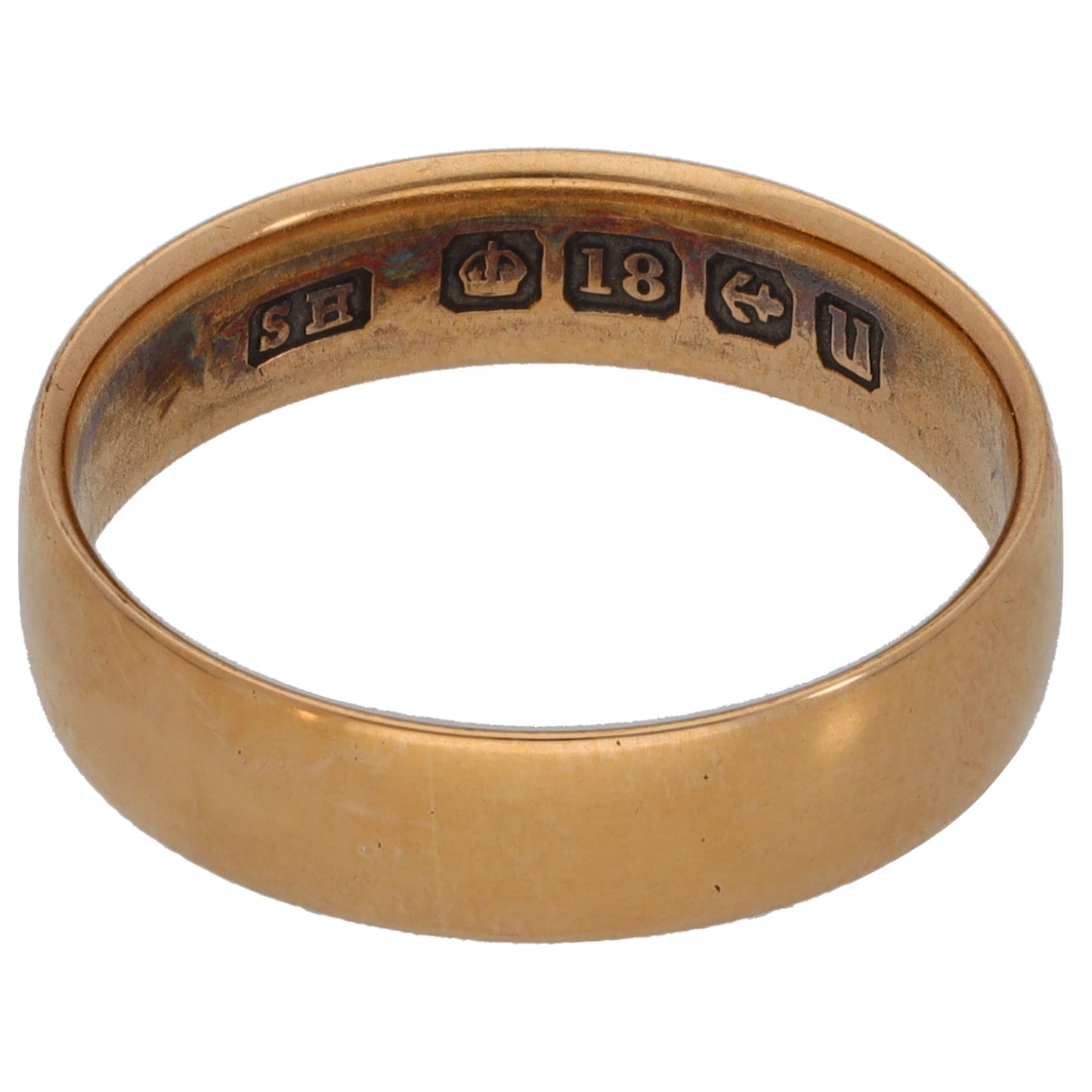 18ct Gold Plain Wedding Ring Size N