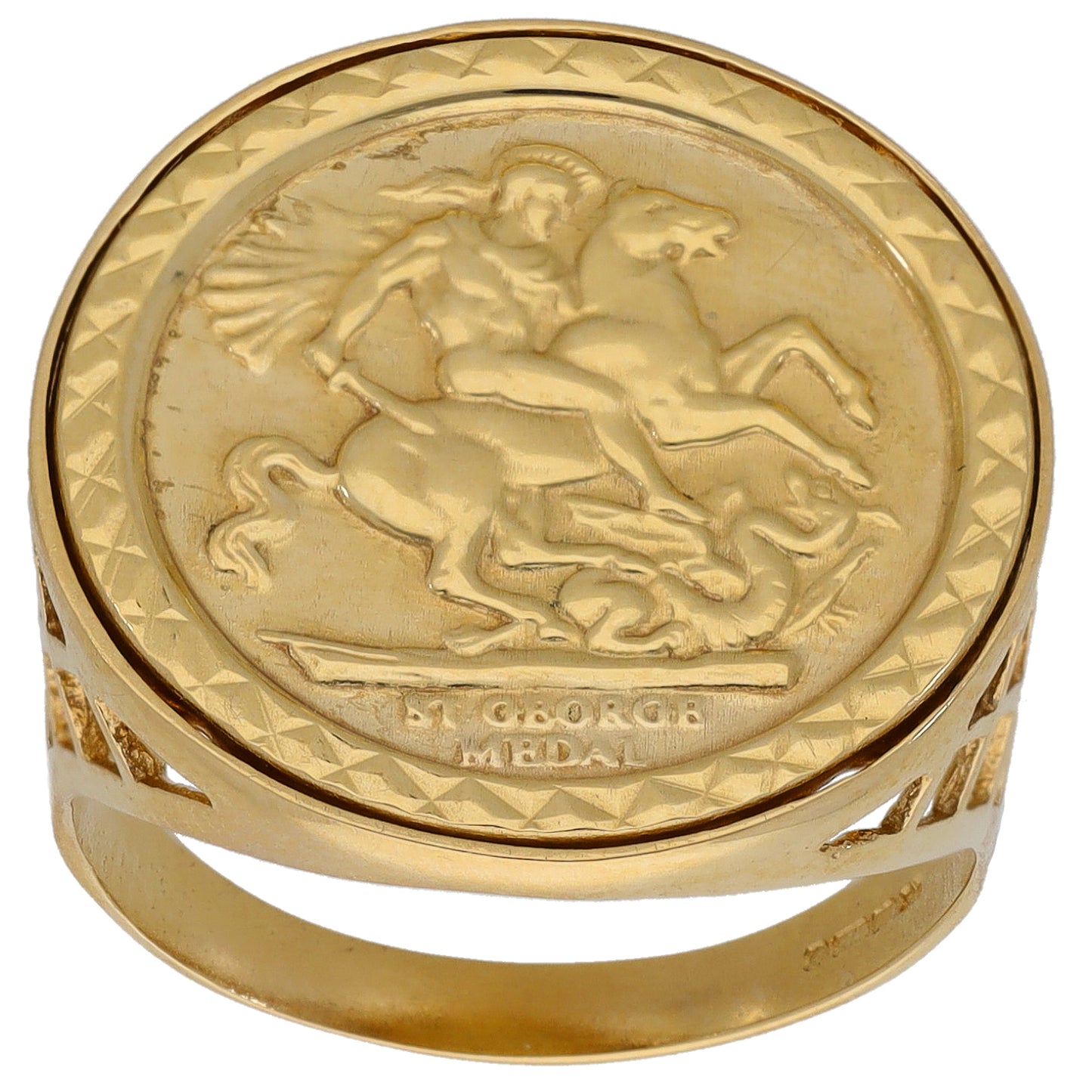 9ct Gold St George Ring Size S