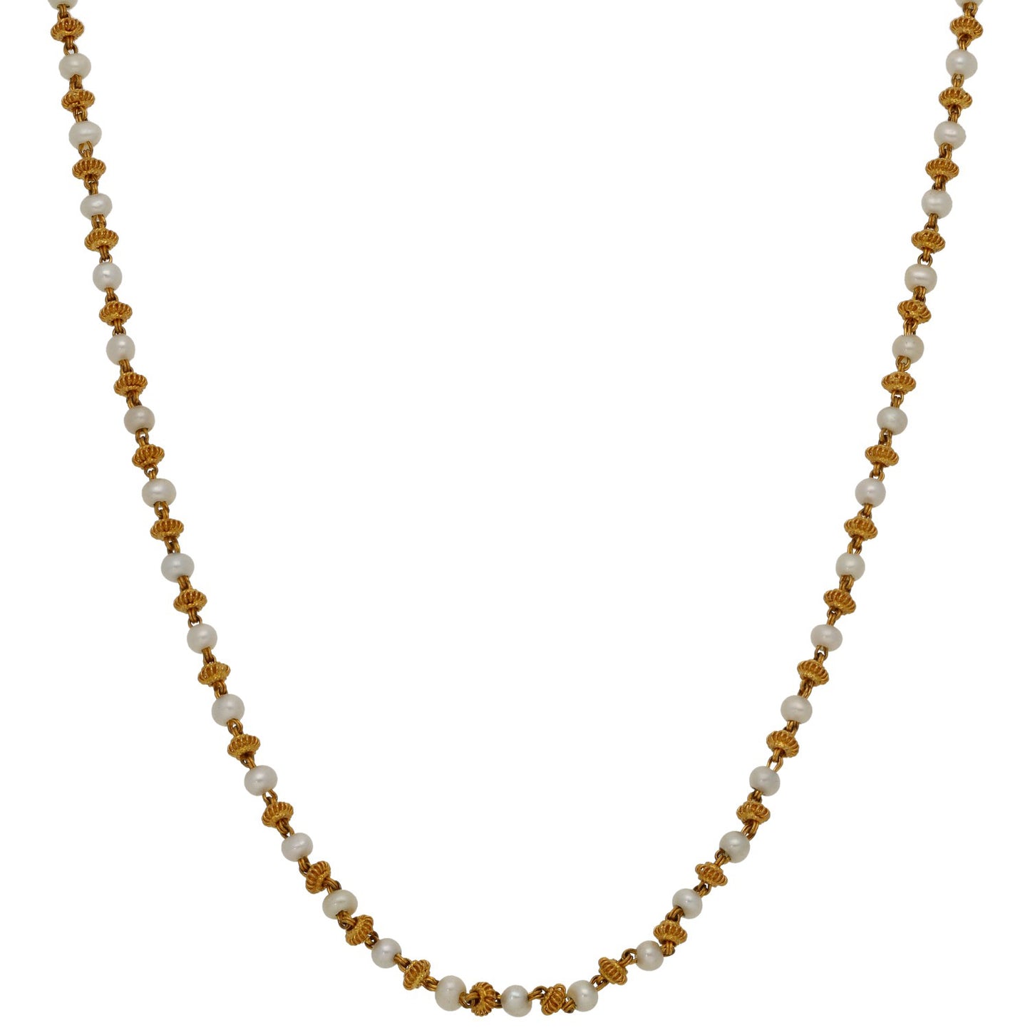 22ct Gold Cultured Pearl Fancy Necklace 24"