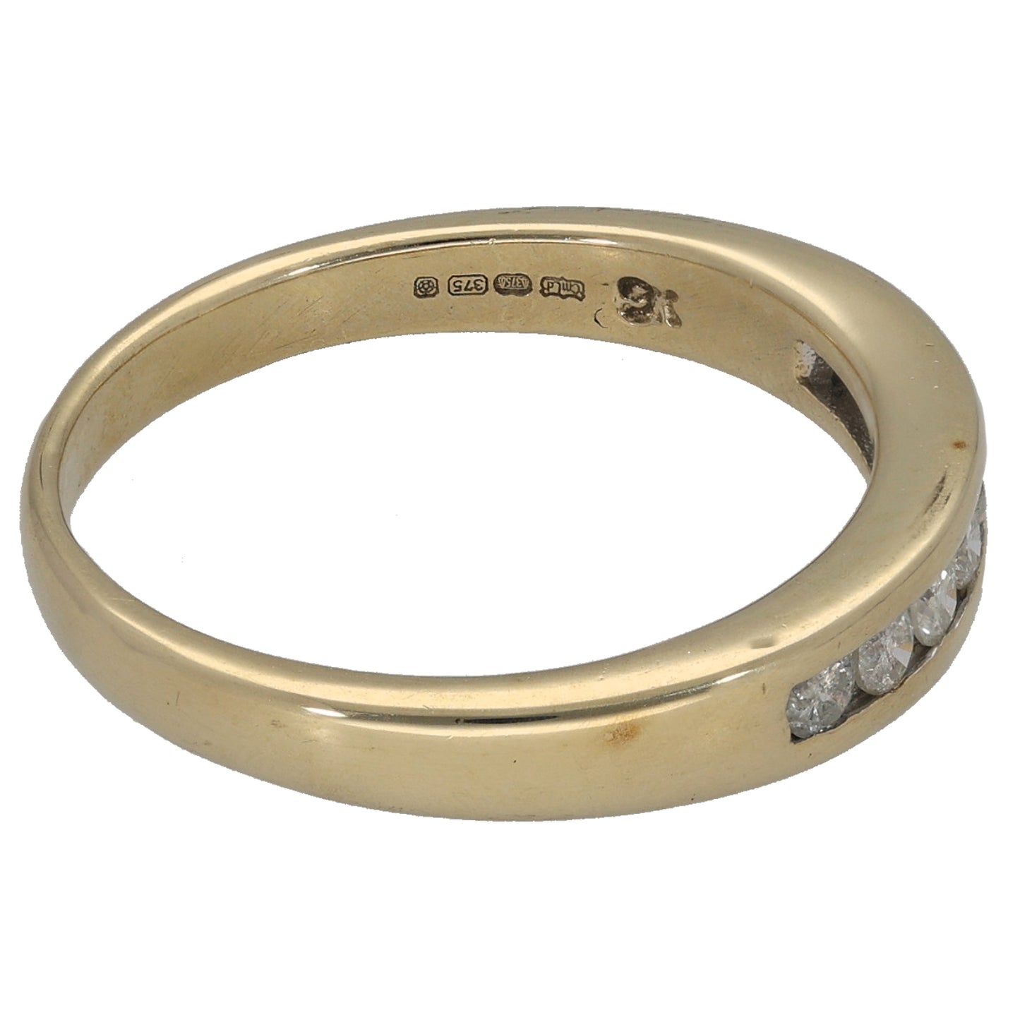 9ct Gold 0.33ct Diamond Half Eternity Ring Size R