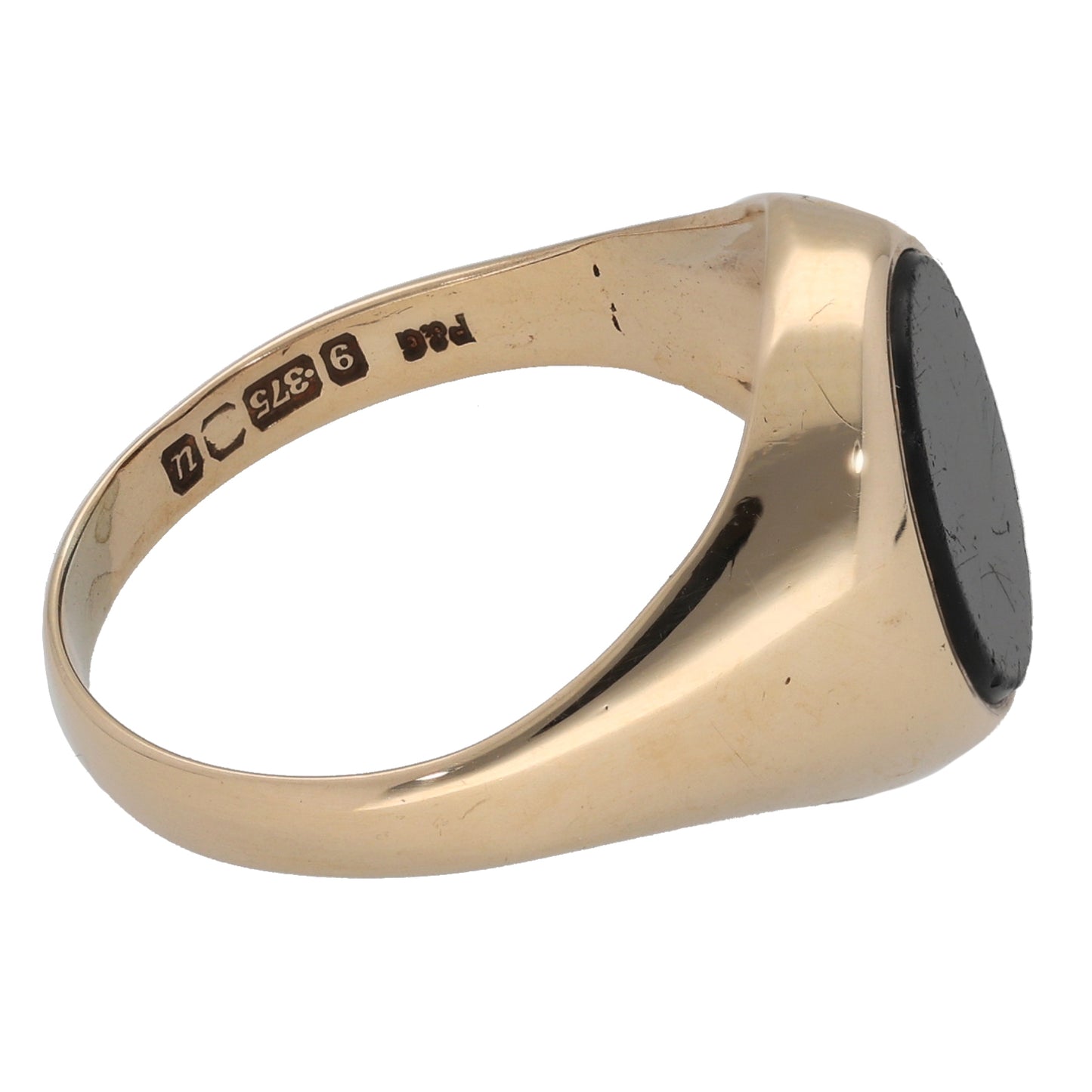 9ct Gold Onyx Signet Ring Size T