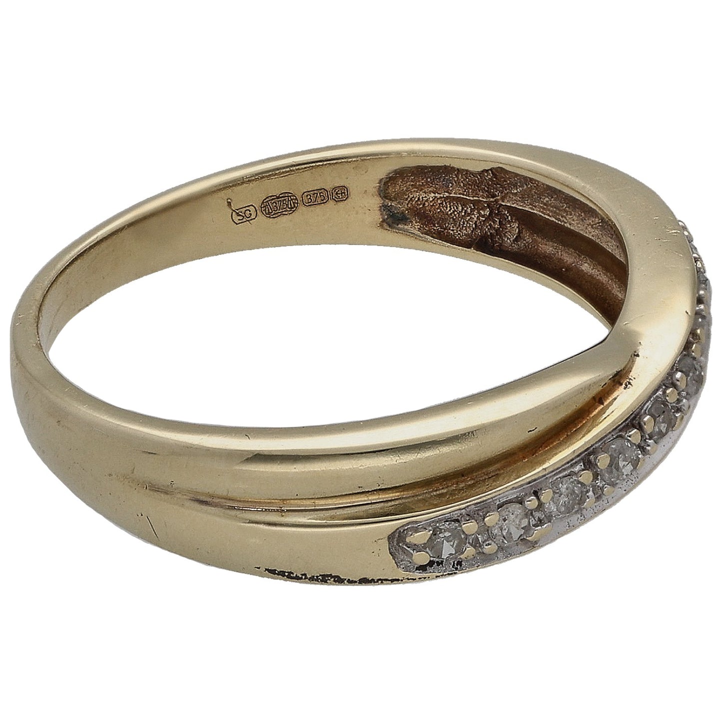 9ct Gold 0.10ct Diamond Half Eternity Ring Size M