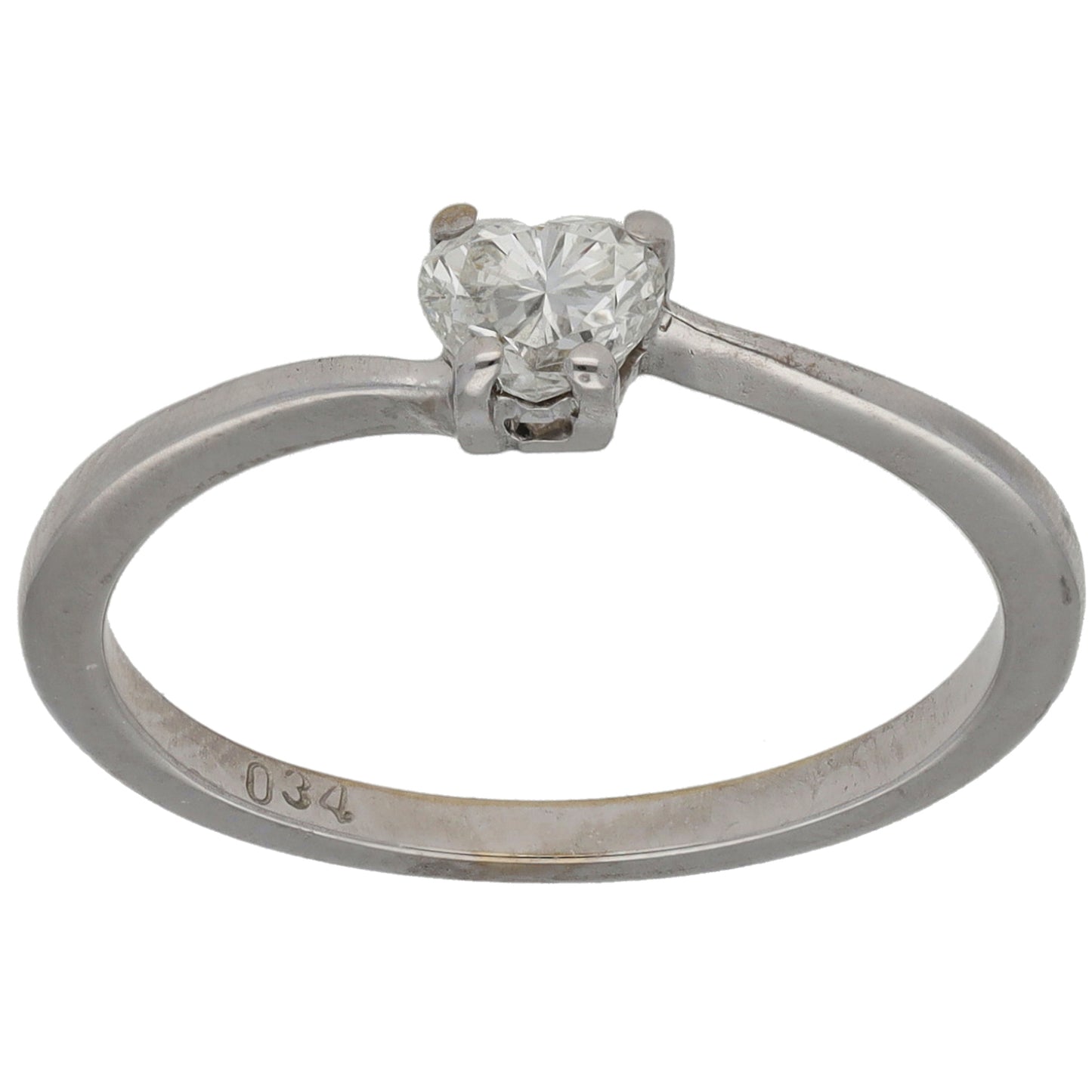 18ct White Gold 0.34ct Diamond Solitaire Ring Size N