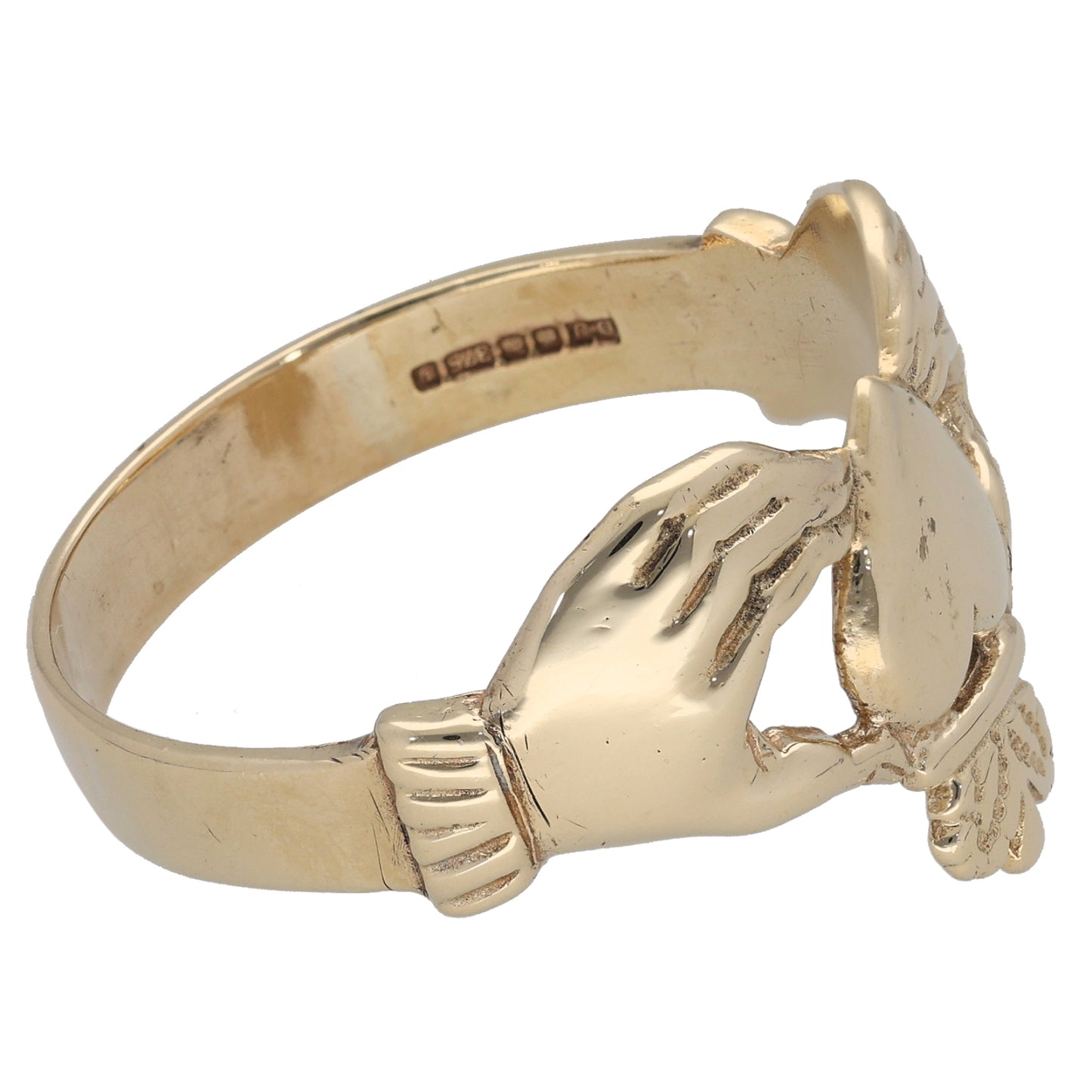 9ct Gold Claddagh Ring Size Z+4