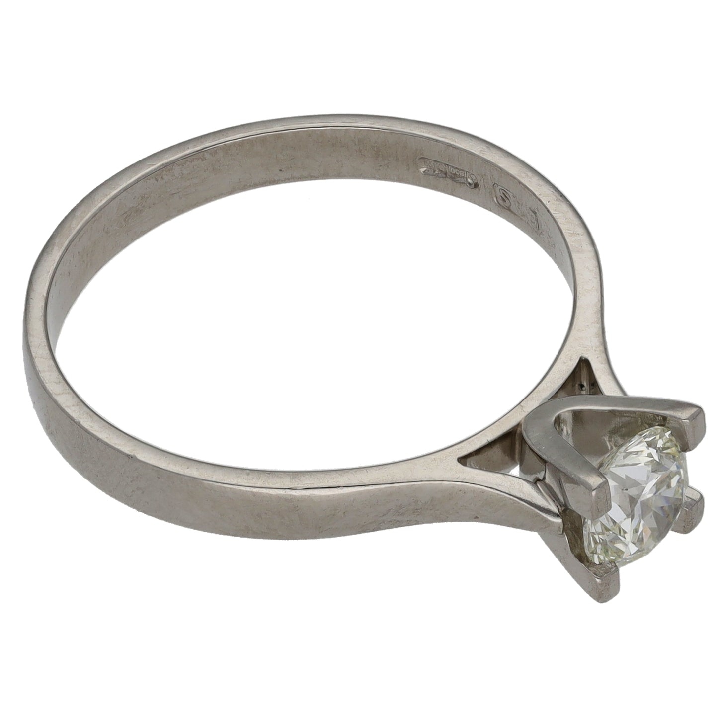 Platinum 0.65ct Diamond Solitaire Ring Size R