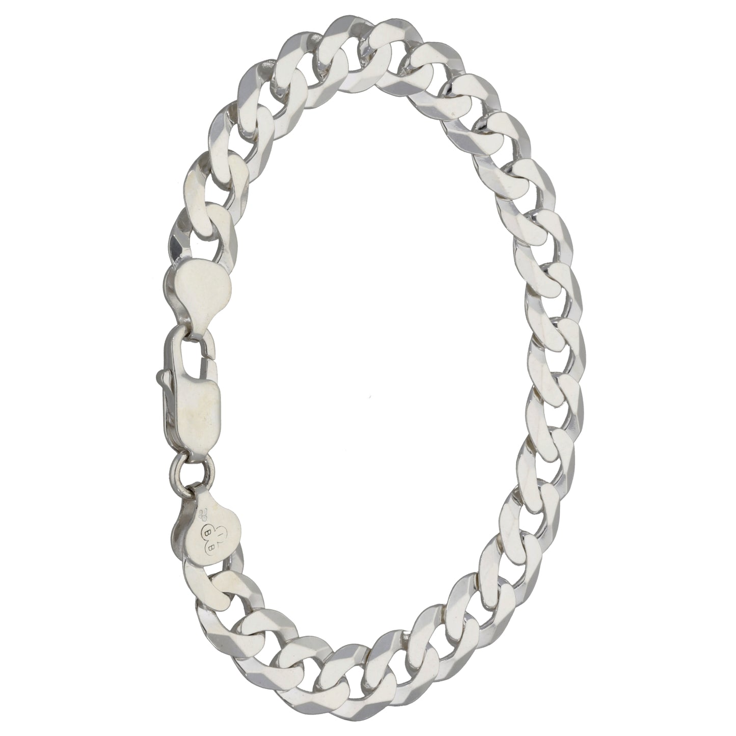 New Sterling Silver Flat Curb Bracelet