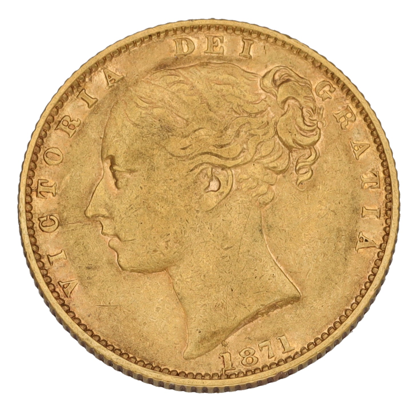 22ct Gold Queen Victoria Full Sovereign Coin 1871