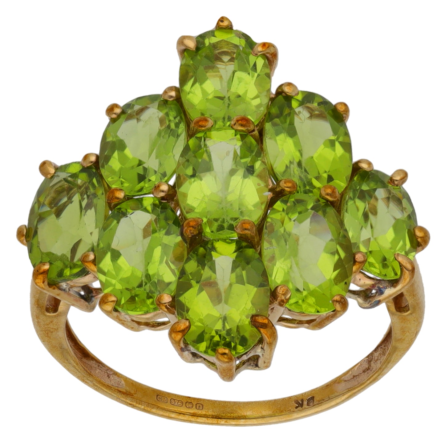 9ct Gold Peridot Dress/Cocktail Ring Size O