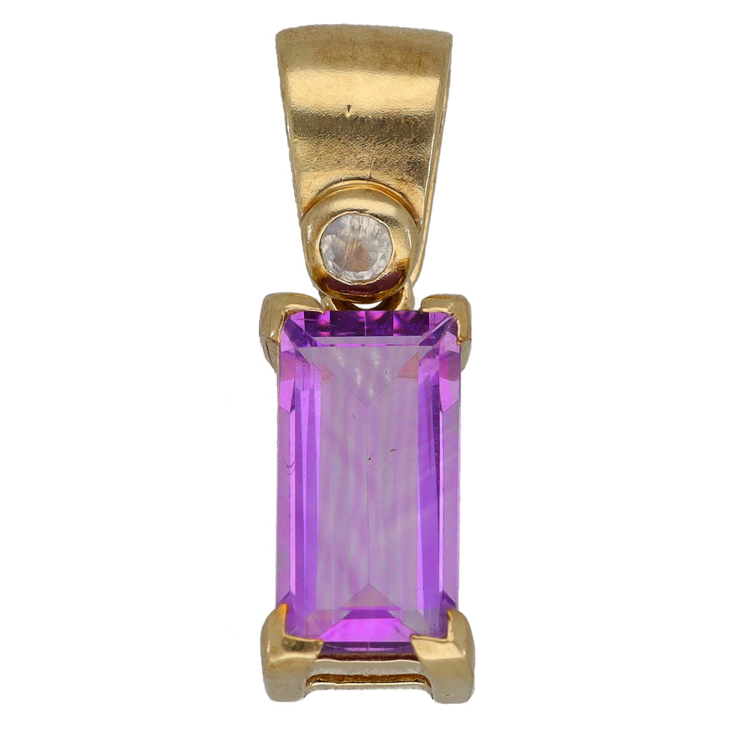 9ct Gold Amethyst & Imitation Dress/Cocktail Pendant