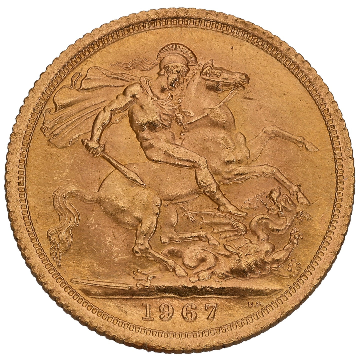 22ct Gold Queen Elizabeth II Full Sovereign Coin 1967