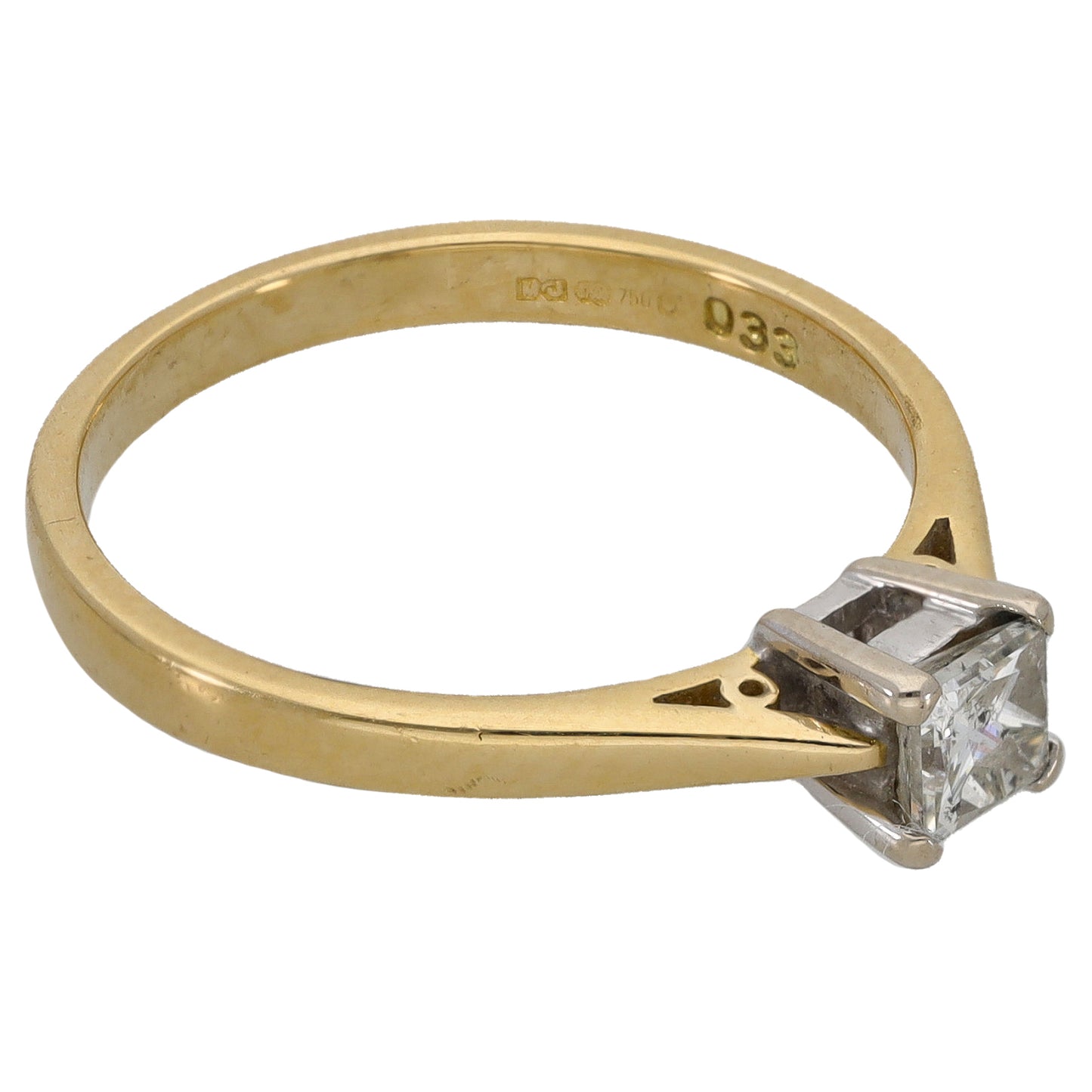 18ct Gold 0.33ct Diamond Solitaire Ring Size L
