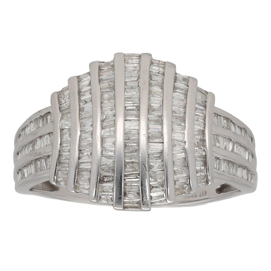 9ct White Gold 1.49ct Diamond Dress/Cocktail Ring Size R