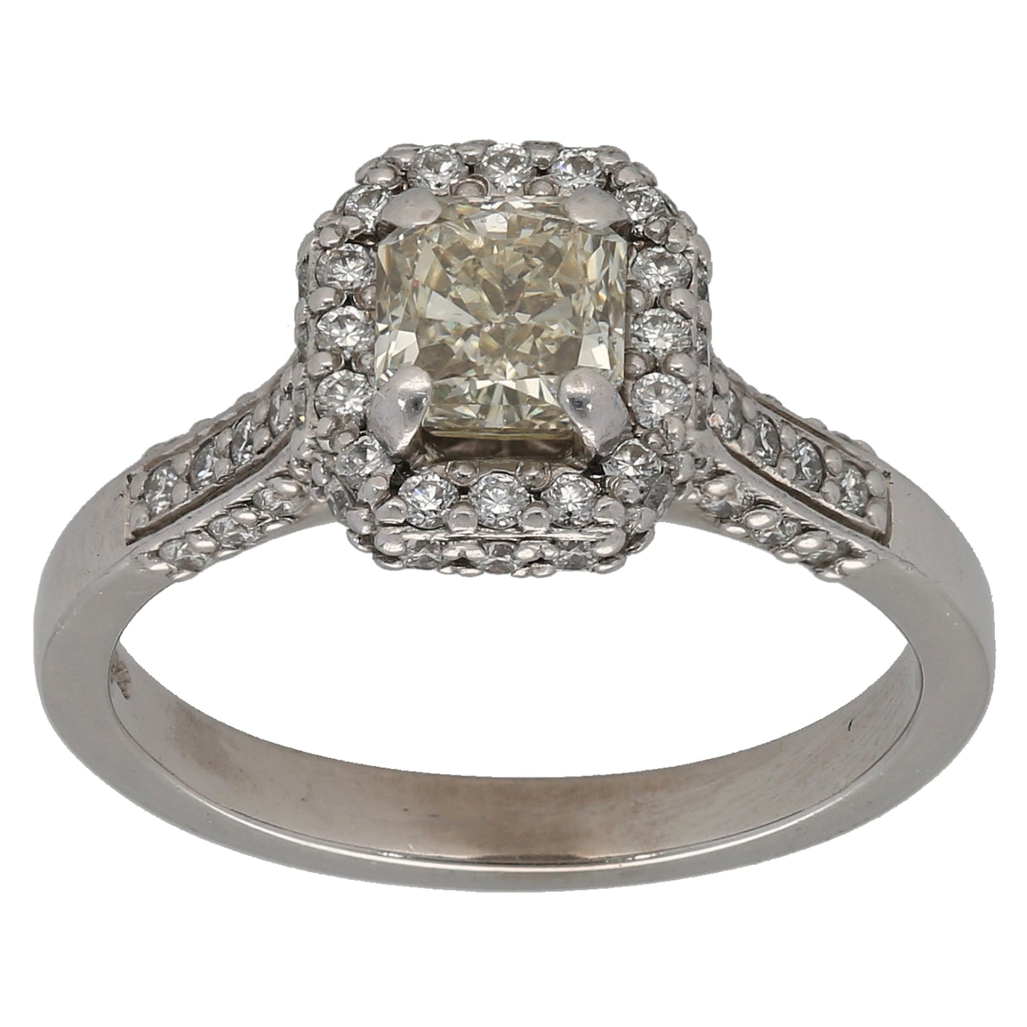 18ct White Gold 1.76ct Diamond Cluster Ring Size P