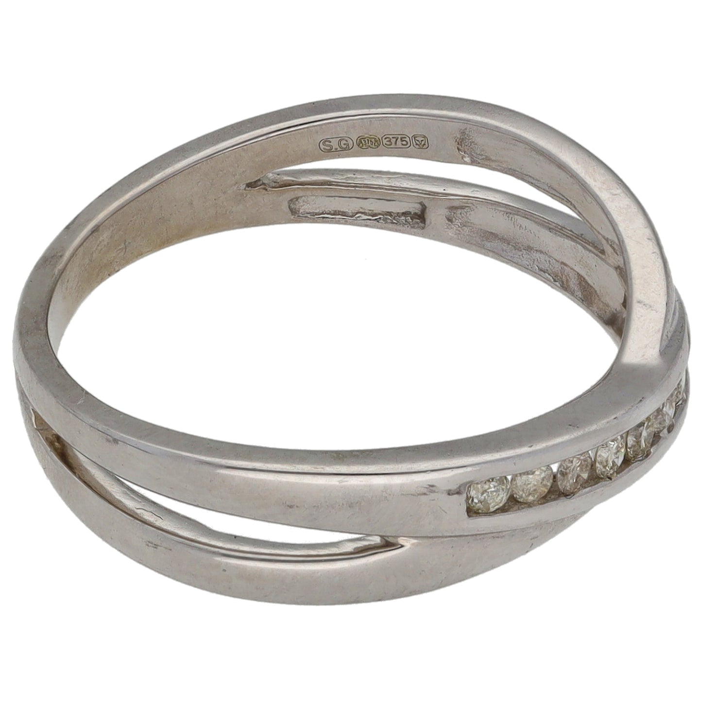 9ct White Gold 0.10ct Diamond Eternity Ring Size N