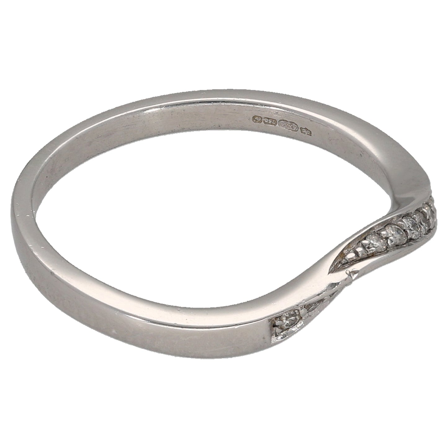 18ct White Gold 0.12ct Diamond Half Eternity Ring Size N