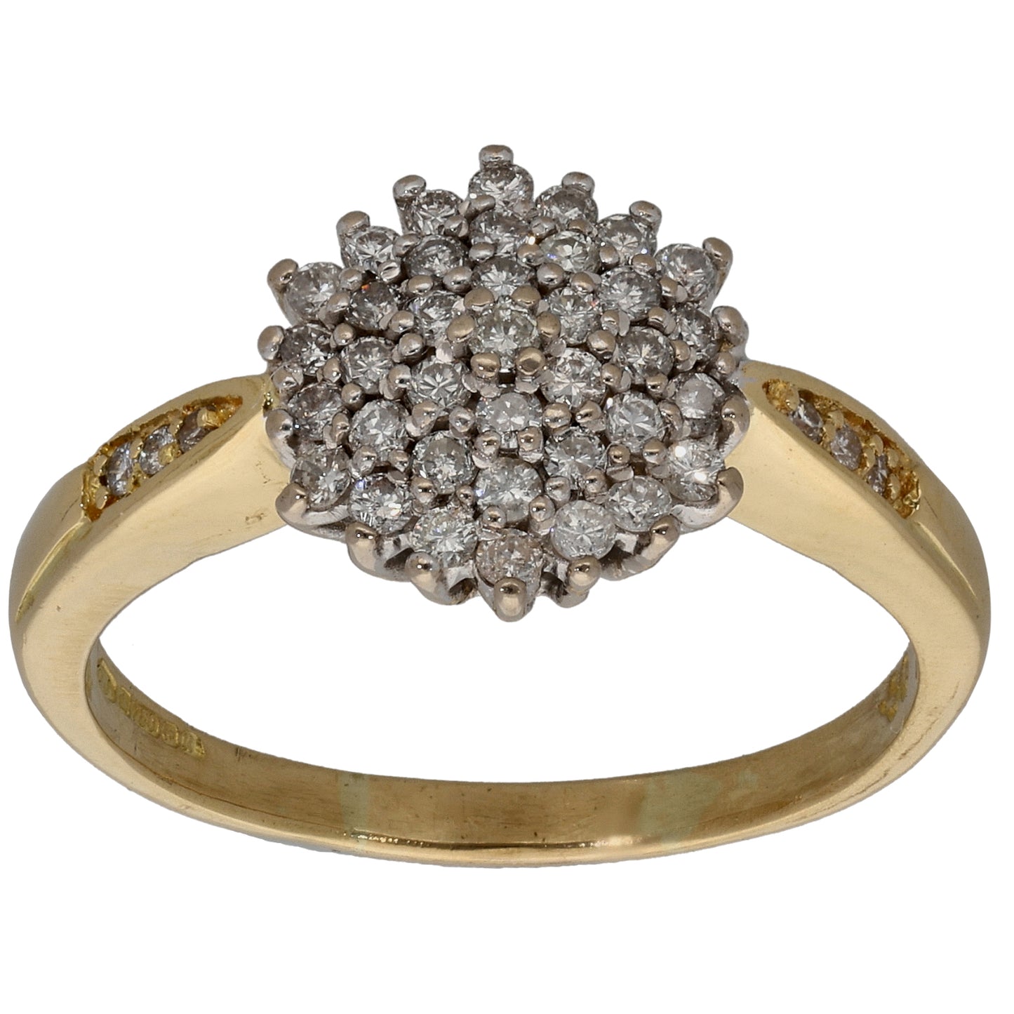 18ct Gold 0.50ct Diamond Cluster Ring Size P