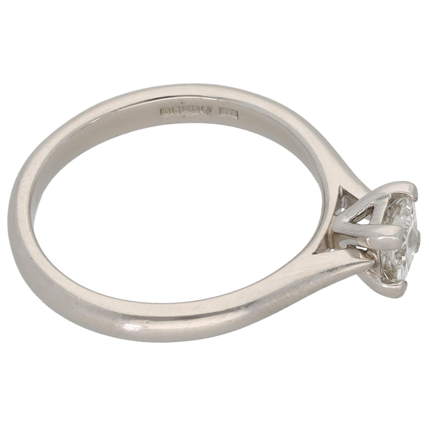 Platinum 0.50ct Diamond Solitaire Ring Size M