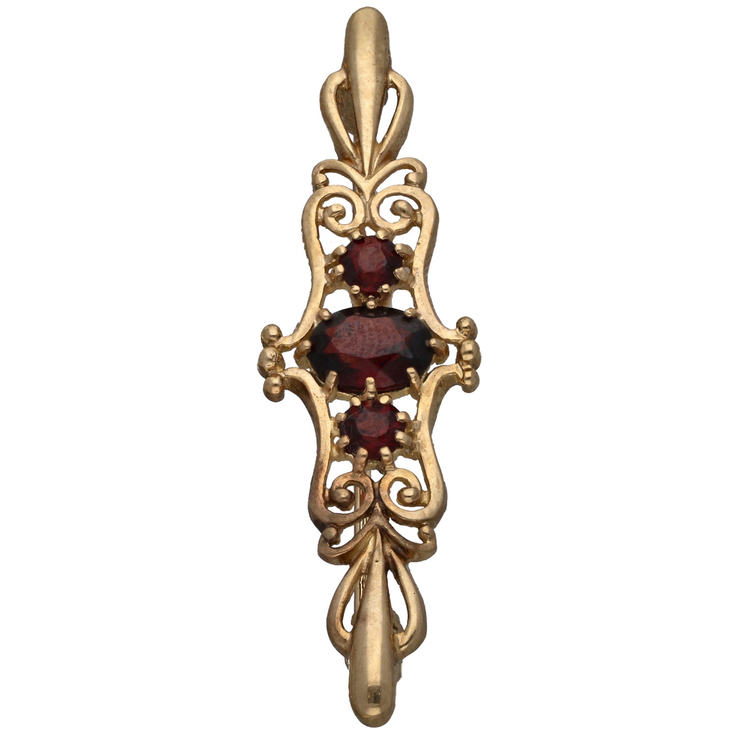 9ct Gold Garnet Dress Brooch