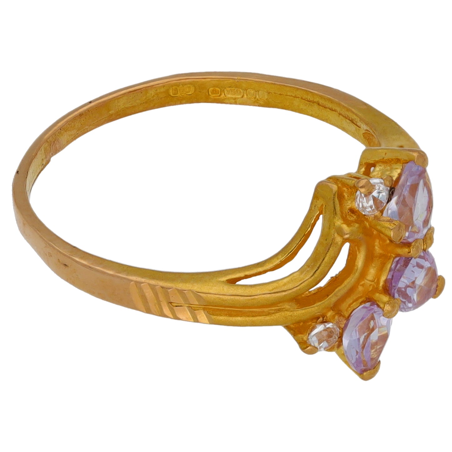 18ct Gold Imitation Gems Alternative Ring Size K