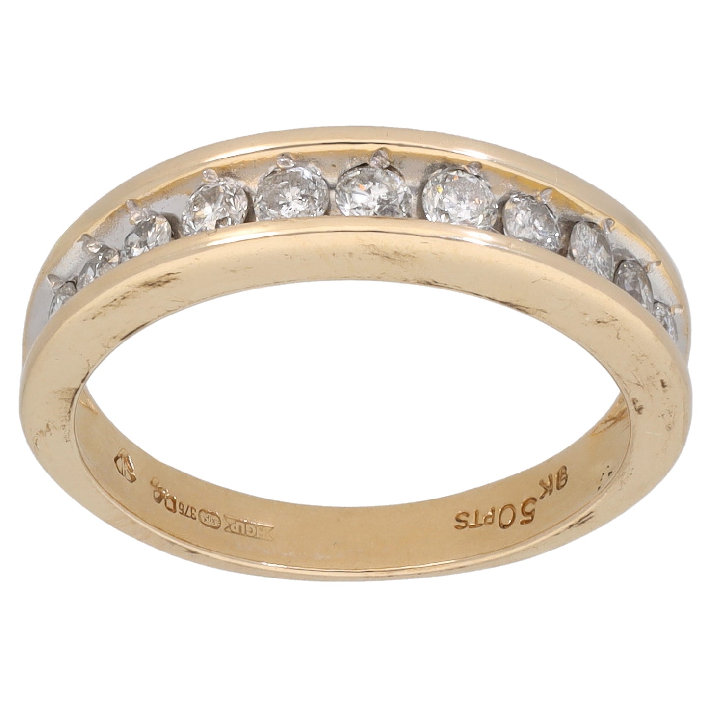 9ct Gold 0.50ct Diamond Half Eternity Ring Size N