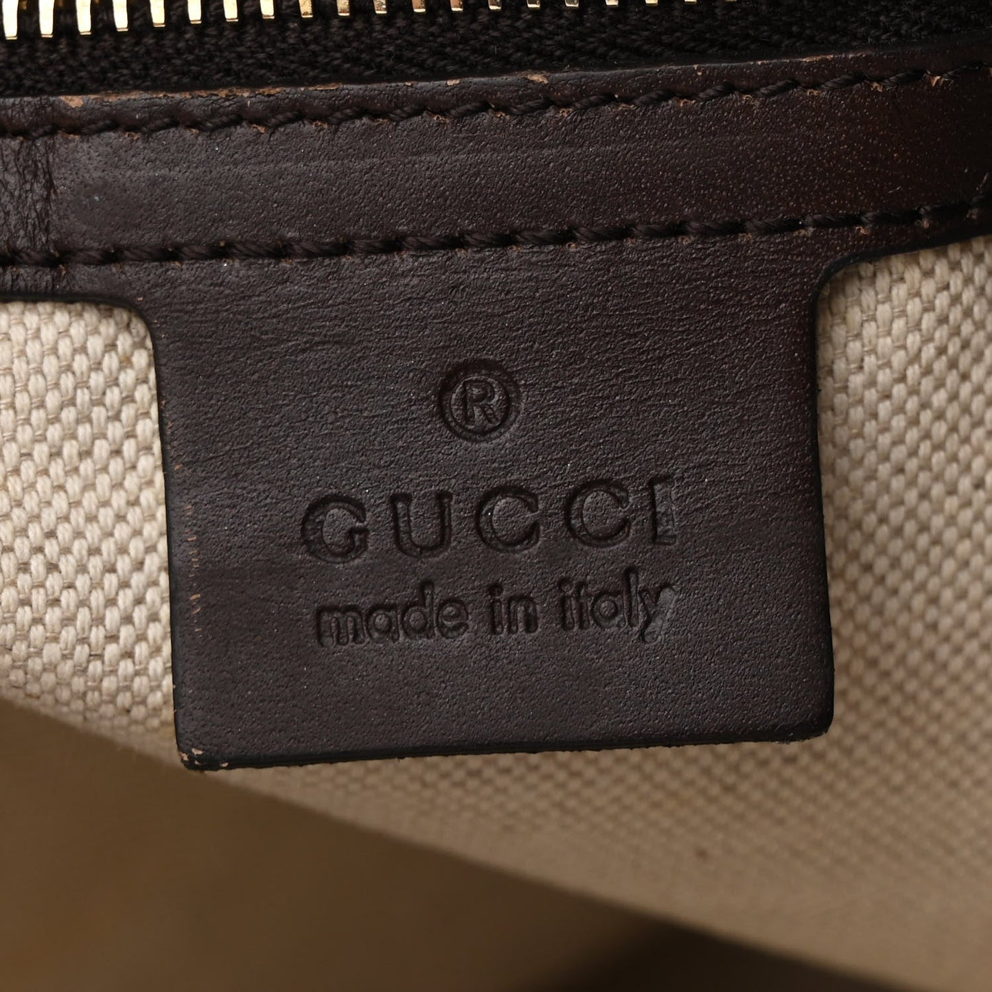 Gucci Vintage Web Saddle GG Canvas Bag - Beige