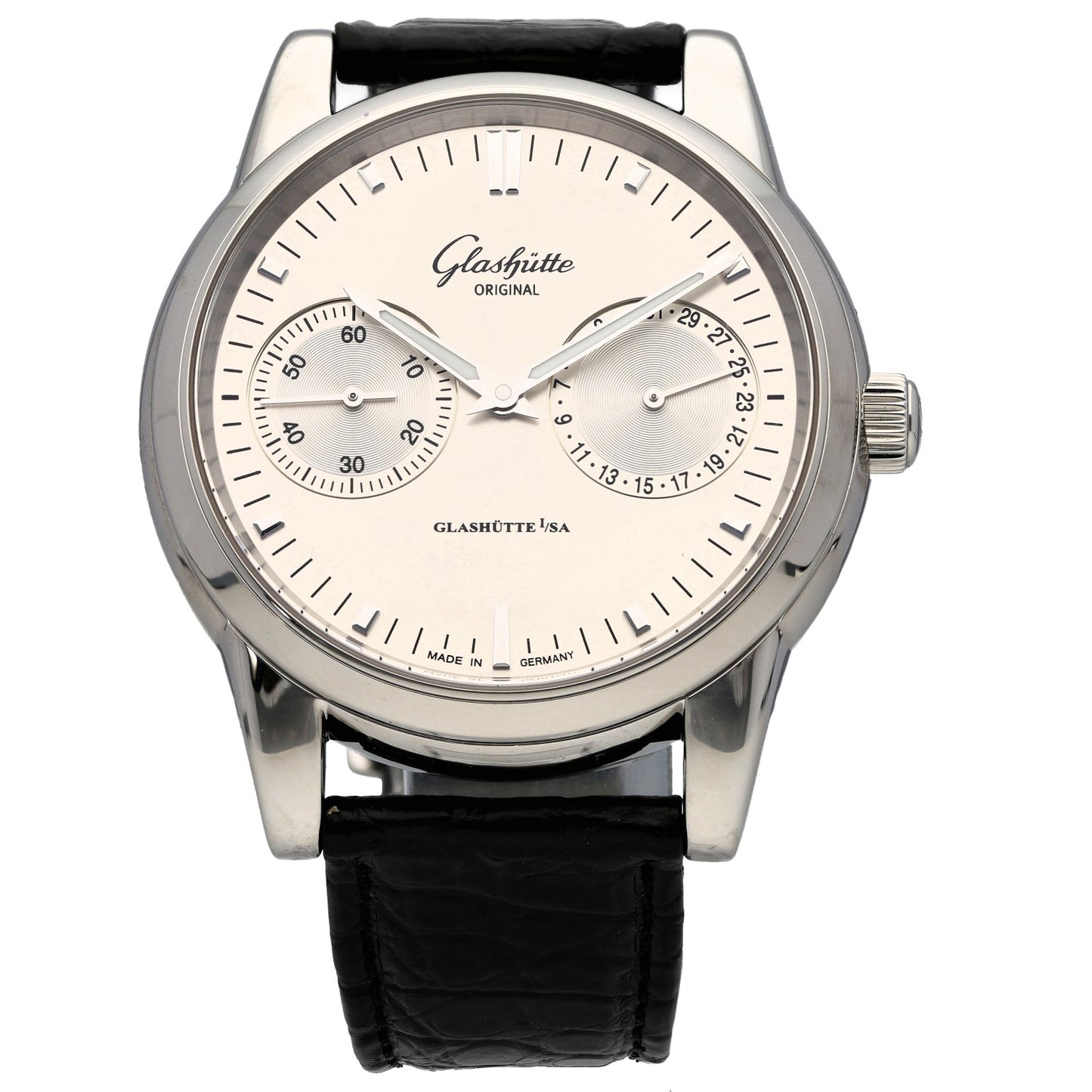 Glashütte Original Senator Hand Date 1.39.58.02.02.04 40mm Stainless Steel Watch