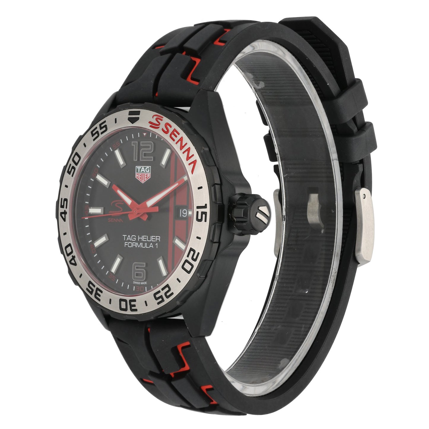 Tag Heuer Formula 1 Ayrton Senna Special Edition WAZ1014, black and red dial, PVD Stainless steel