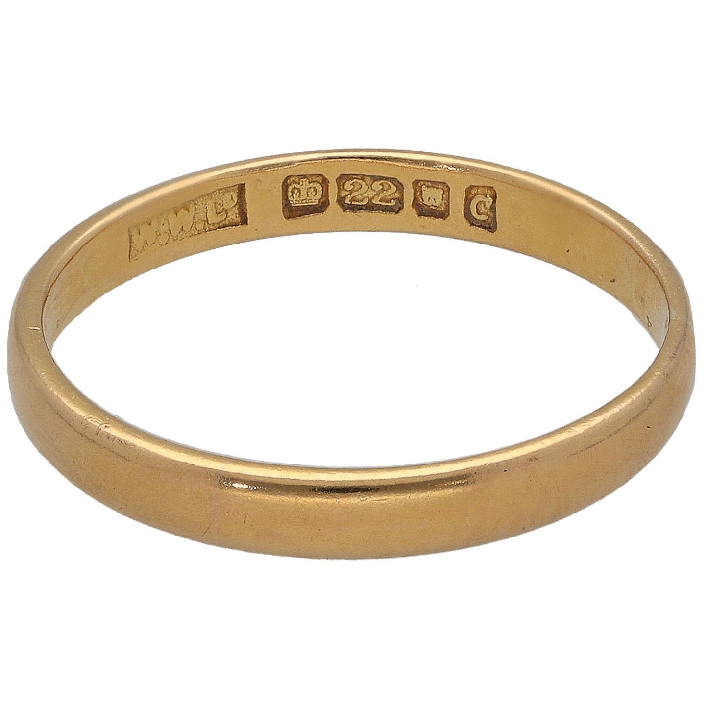 22ct Gold Plain Wedding Ring Size J