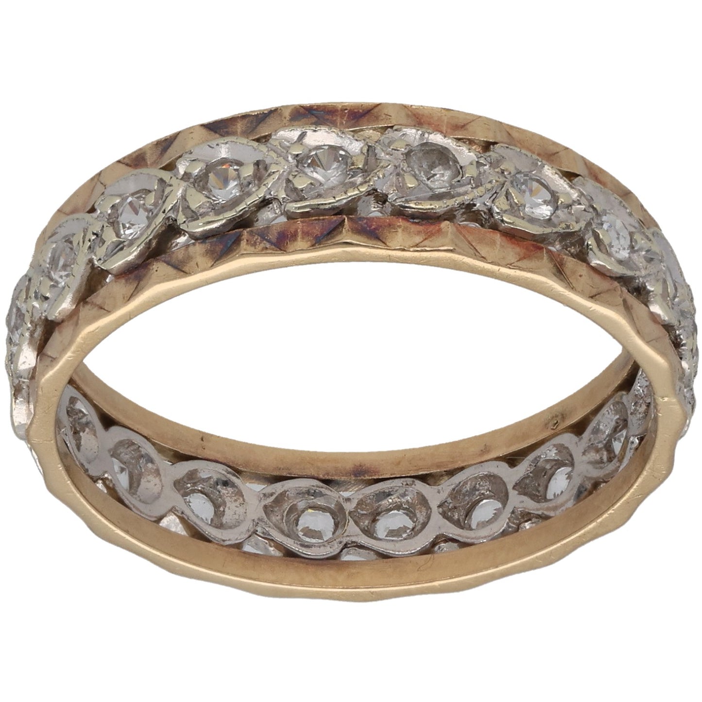 9ct Gold Cubic Zirconia Eternity Ring Size R